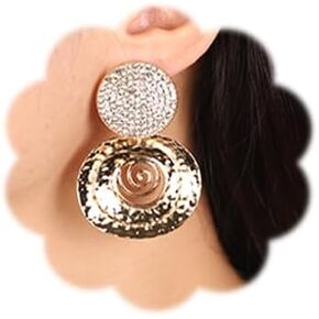 Women Girls Vintage Rhinestone Statement Earrings Silver Gold Dangle Earrings for Wedding Rhinestone Drop Dangle Earrings Boho Statement Dangle Earrings for Women Girls