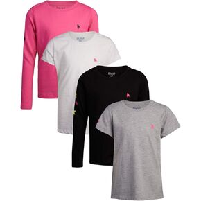 متشرد. تي شيرت للفتيات من Equipment - تي شيرتات ذات أكمام قصيرة وأكمام طويلة مصنوعة من القطن بنسبة 100% (عبوة من 4 قطع) in Kuwait