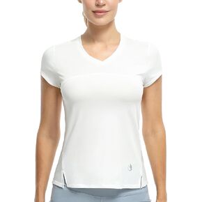 icyzone Women's Athletic Short Sleeve V-Neck Quick Dry T-Shirts Workout Running Yoga Tops
