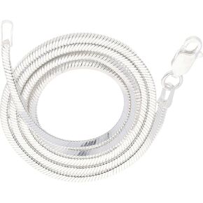 2mm Sterling Silver Diamond-Cut Square Magic Snake Chain Necklace Length(Lengths 14",16",18",20",22",24",26",28",30",32",34",36")