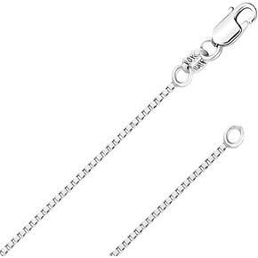 10k REAL SOLID Yellow OR White OR Rose/Pink Gold Solid 0.5mm,0.6mm,0.7mm.0.9MM Box Link Chain Necklace with Lobster Claw Clas and Spring Ring Clasp with jewelry Box in Kuwait