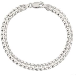 Savlano 925 Sterling Silver Curb Cuban Link Chain Bracelet for Men & Women - Made in Italy Comes With a Gift Box