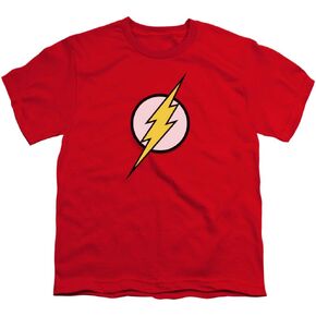 Youth Flash Lightning Bolt Logo T Shirt for Boys & Stickers (Size 7) Red