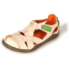 TMA EYES Women's Cross Leather and Hand Stitching Upper Casual Sandal for Outdoor
