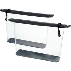 Clear Toiletry Bag, 2 Pack TSA Approved Travel Toiletry Bag with Strap Airport Airline Quart Size Bags TPU Cosmetic Pouch Makeup Bags Carry on Travel Accessories