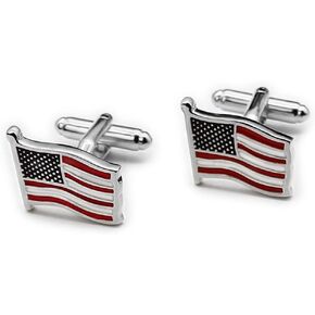 Men's american flag tie clip and cufflinks Suitable Business wedding and aviator gifts tie bar