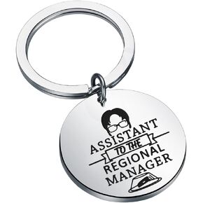 PLITI Funny Office Gift Assistant To The Regional Manager Keychain Office TV Show fans Gift