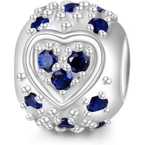 Adabele 1pc Authentic Sterling Silver Birthstone Charm Tarnish Resistant Hypoallergenic Cubic Zirconia CZ Diamond Bead Fit Pandora All Other Bracelet Necklace Personalized Women Jewelry