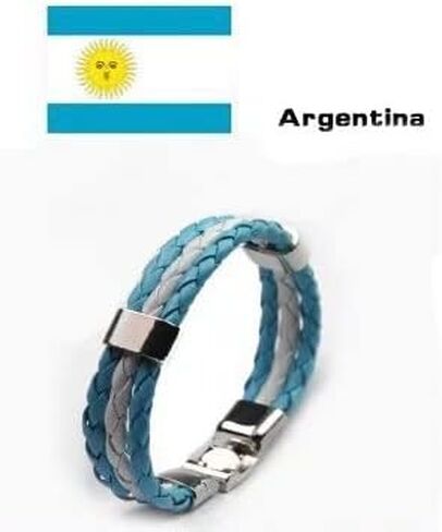 National Flag PU Leather Bracelet Colorful Woven Leather Bracelet For Men Women Fashion Lariat Bracelet Football Club Fans Flag (Portugal) in Saudi Arabia