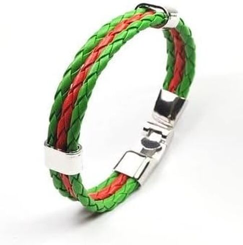 National Flag PU Leather Bracelet Colorful Woven Leather Bracelet For Men Women Fashion Lariat Bracelet Football Club Fans Flag (Portugal) in Saudi Arabia