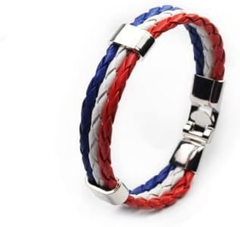 National Flag PU Leather Bracelet Colorful Woven Leather Bracelet For Men Women Fashion Lariat Bracelet Football Club Fans Flag (Portugal) in Saudi Arabia