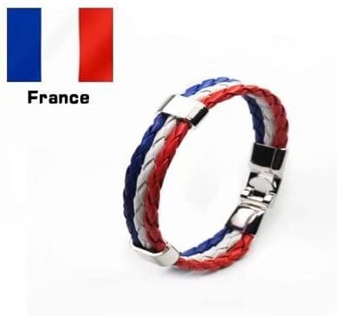 National Flag PU Leather Bracelet Colorful Woven Leather Bracelet For Men Women Fashion Lariat Bracelet Football Club Fans Flag (Portugal) in Saudi Arabia