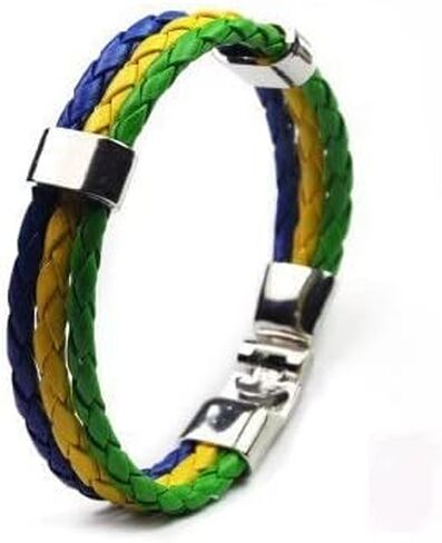 National Flag PU Leather Bracelet Colorful Woven Leather Bracelet For Men Women Fashion Lariat Bracelet Football Club Fans Flag (Portugal) in Saudi Arabia