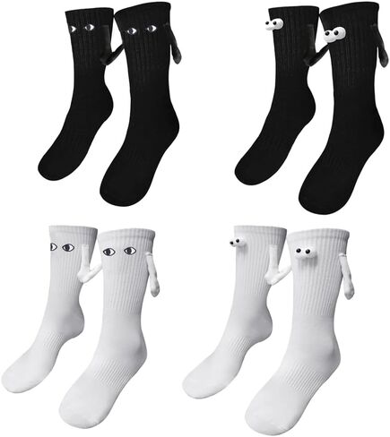 4 قطع من الجوارب للزوجين، جوارب متوسطة الأنبوب، جوارب دمية مغناطيسية ثلاثية الأبعاد in Kuwait