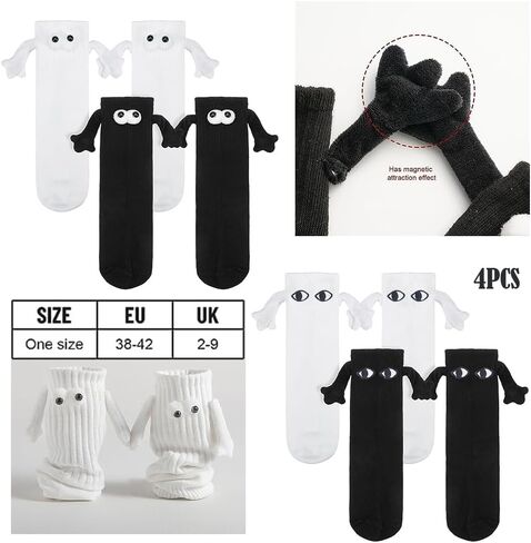 4 قطع من الجوارب للزوجين، جوارب متوسطة الأنبوب، جوارب دمية مغناطيسية ثلاثية الأبعاد in Kuwait