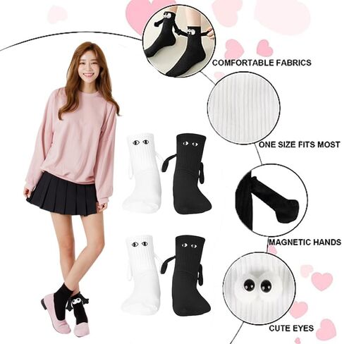 4 قطع من الجوارب للزوجين، جوارب متوسطة الأنبوب، جوارب دمية مغناطيسية ثلاثية الأبعاد in Kuwait