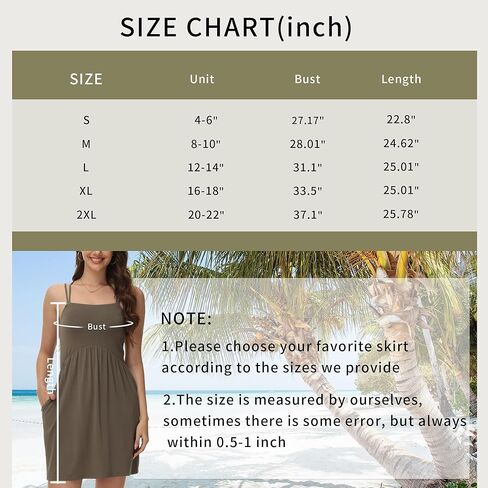MCEDAR Women Spaghetti Straps Cross Back Sundress Casual Beach Mini Cover Up Dress with Pockets in Saudi Arabia