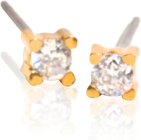 | Hypoallergenic Earrings | Mini Celeste Stud Earrings | Gold | Titanium Stud Earrings for Women | Gold Earrings Studs, Sensitive Ears, Trendy Womens Earring Set in Saudi Arabia