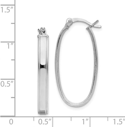 925 Sterling Silver Oval Hoop U Shape Earrings (29mm x 15mm) in Saudi Arabia