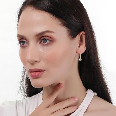 14K Gold Hoop Earrings Handpicked Leverback Cubic Zirconia Earrings Christmas Gifts in Saudi Arabia