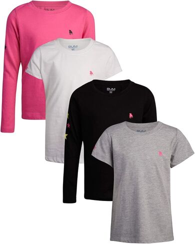 متشرد. تي شيرت للفتيات من Equipment - تي شيرتات ذات أكمام قصيرة وأكمام طويلة مصنوعة من القطن بنسبة 100% (عبوة من 4 قطع) in Kuwait