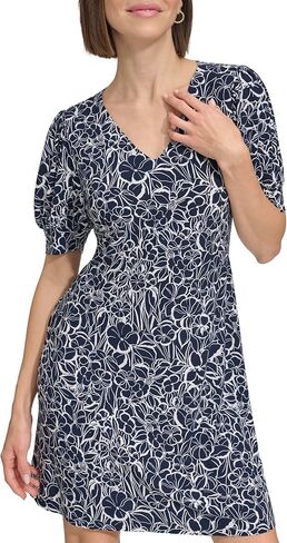 Tommy Hilfiger Women's Puff Sleeve Beach Blossom Dress in Saudi Arabia