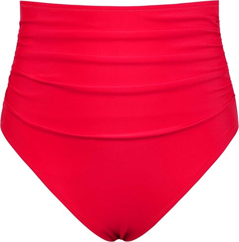 جزء سفلي بيكيني نسائي عالي الخصر من Firpearl تانكيني مكشكش ريترو، جزء سفلي للسباحة قصير للتحكم في البطن in Kuwait