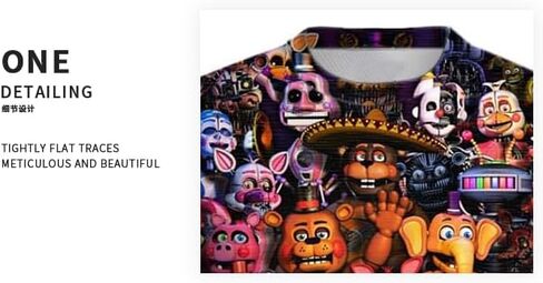 تي شيرت مطبوع ثلاثي الأبعاد للأولاد والبنات على الموضة برقبة دائرية in Kuwait