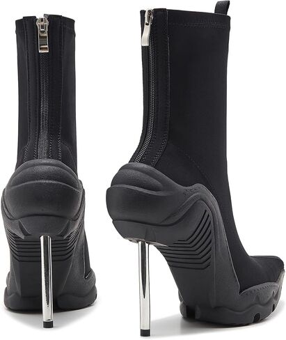 Women's Ankle Boots High Heel Boots for Women Stiletto Heel Boots Fashion Pointed Toe Ankle Booties for Women Womens Elastic Fabric 8cm Heel Pull-On High Heel Booties in Saudi Arabia