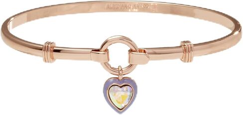 Alex and Ani AA737723SR,Crystal Heart and Epoxy Tension Bangle,Shiny Rose Gold,Blue, Bracelets in Saudi Arabia