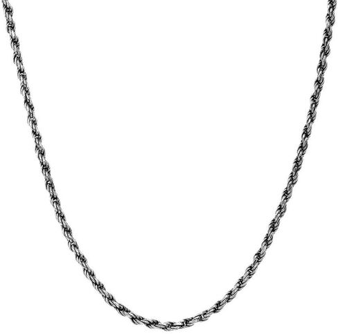 Fine Sterling Silver 1mm Antique Vintage-Style Classic Black Rope Chain in Saudi Arabia