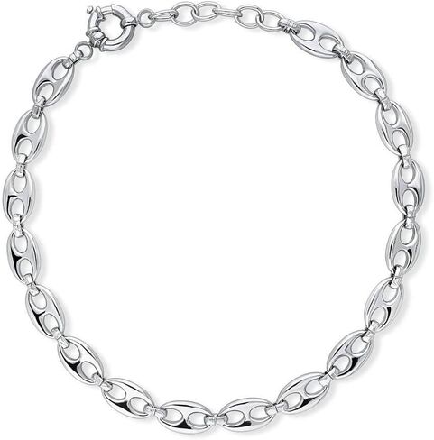 BERRICLE Statement Chain Necklace for Women, Silver-Tone 12mm, No Gemstone in Saudi Arabia