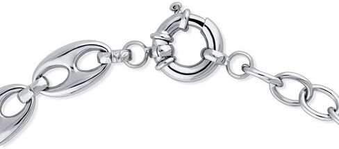 BERRICLE Statement Chain Necklace for Women, Silver-Tone 12mm, No Gemstone in Saudi Arabia
