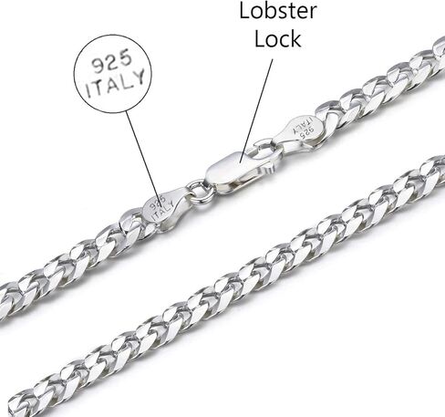 Savlano 925 Sterling Silver Curb Cuban Link Chain Bracelet for Men & Women - Made in Italy Comes With a Gift Box in Saudi Arabia
