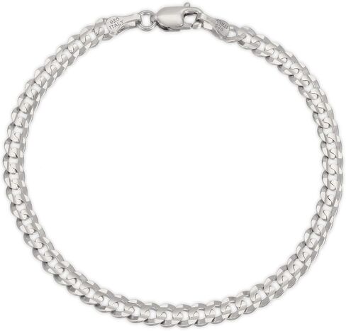 Savlano 925 Sterling Silver Curb Cuban Link Chain Bracelet for Men & Women - Made in Italy Comes With a Gift Box in Saudi Arabia