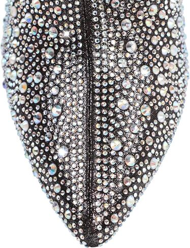 حذاء LISHAN نسائي بسحاب عند الأصابع ومقدمة مدببة مرصعة بأحجار الراين وكعب عالٍ in Kuwait