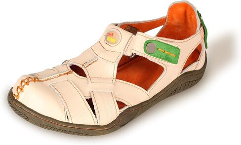 TMA EYES Women's Cross Leather and Hand Stitching Upper Casual Sandal for Outdoor in Saudi Arabia