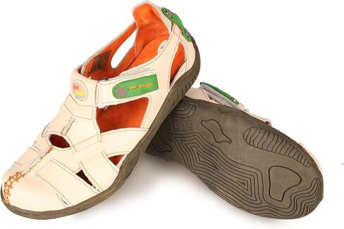 TMA EYES Women's Cross Leather and Hand Stitching Upper Casual Sandal for Outdoor in Saudi Arabia