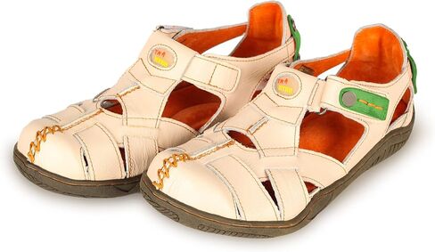 TMA EYES Women's Cross Leather and Hand Stitching Upper Casual Sandal for Outdoor in Saudi Arabia