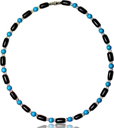 Native Treasure - 18" Black and Blue Wood Coco Bead Necklace - 5mm (3/16") in Saudi Arabia