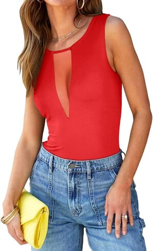 PINKMSTYLE بدلة نسائية مثيرة بدون أكمام شبكية وياقة على شكل V، قطعة علوية صيفية مبطنة مزدوجة، ملابس الحفلات الموسيقية الريفية in Kuwait