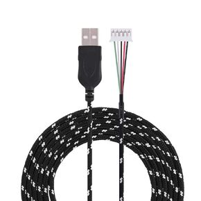 Richer-R 2.2 Meters USB Mouse Lines Wire Mice Cable Replacement Part Repair Accessory for Steelseries kana Mouse(Black+White)