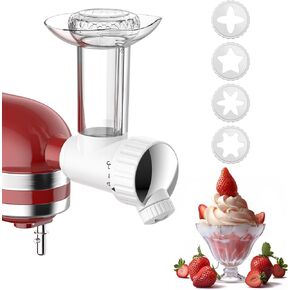 Gvode Frozen Fruit Ice Cream Attachment for Kitchenaid, Make Healthy Ice Cream, Dairy-Free Frozen Fruit Sorbet, Dessert and Soft Serve Frozen Yogurt, Ice Cream Maker- Dishwasher Safe