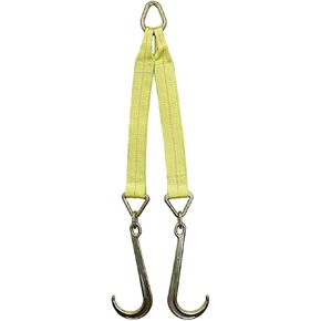 Boxer Tow Straps V Bridle 3" x 24" with J Hooks, Recovery V Strap, Rollback, Car Hauler, Towing – B/S 16,200lbs