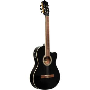 Stagg 6 String Classical Guitar, Right, Black, Full (SCL60 TCE-BLK)
