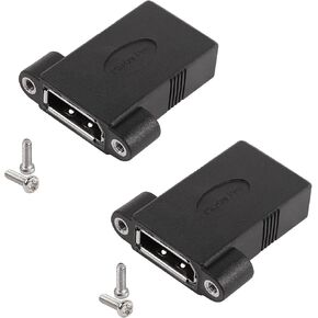 QIANRENON 8K DP1.4 Panel Mount Coupler Displayport Female to Female Straight-Through Extension Adapter,for Fixed Mounting on Dashboards or Equipment Panel, 2 pcs, Screws Included
