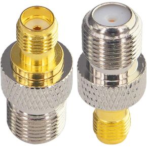 Boobrie SMA Antenna Adapter F Type Connector F Female (Jack) to SMA Female (Jack) RF Coaxial Connector for Antennas/Wireless/LAN Devices/Coaxial Cable Pack of 2