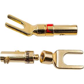 مطلي بالذهب. موصلات على شكل حرف Y لمكبرات الصوت (2 أحمر و2 أسود) - زوجان in Kuwait