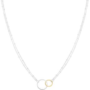 Silpada 'Pagosa' Circle Linking Station Necklace in Sterling Silver and Gold Plating