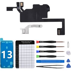 for iPhone 13 OEM Ear Speaker Flex Cable Replacement Earpiece Connector Fix Proximity Sensor Part with Assemble Mic Repair Tools Kit with Screwdriver for iPhone13 A2631 A2633 A2634 A2635 A2482
